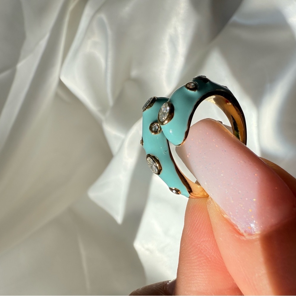 Anthro Elegant Blue Adjustable Ring - image 7
